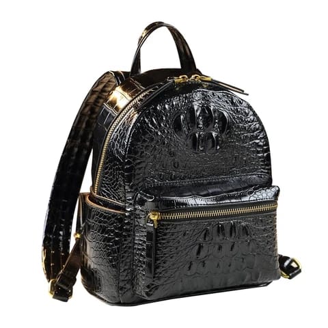 Genuine Leather Crocodile Pattern Women Backpack Luxury Fashion Casual Small Shoulder Portable Bag Travel Backpacks Brand